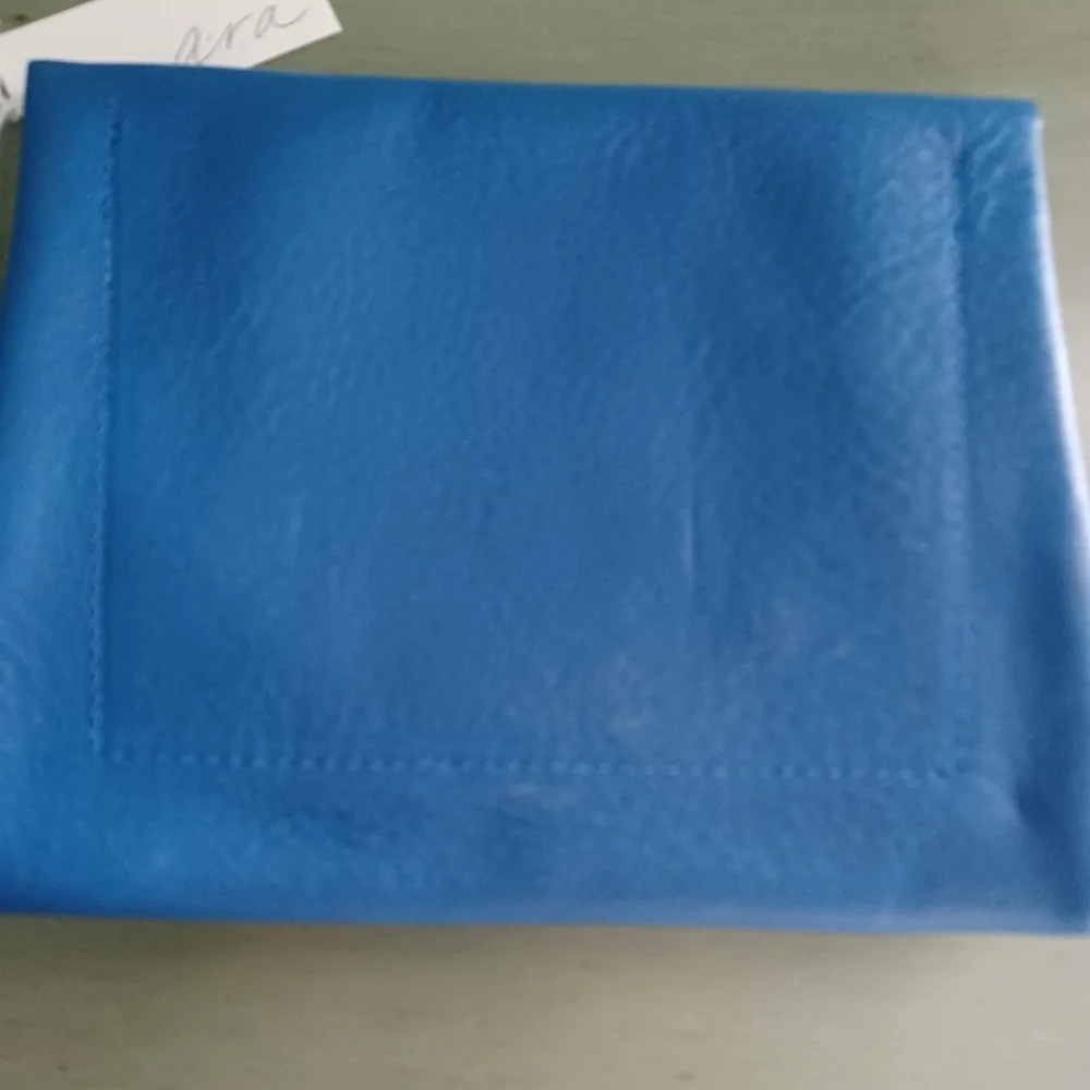 ARA‎ Small Foldover Clutch in Cobalt of Full Grain Cowhide.  New With Tag…